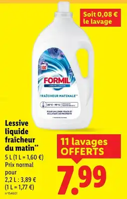 Lidl FORMIL Lessive liquide fraîcheur du matin offre