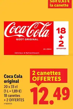 Lidl Coca cola original offre