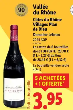 Lidl DOMAINE LEBRUN Vallée du Rhône offre