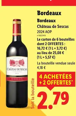 Lidl CHATEAU DE SECAS Bordeaux offre