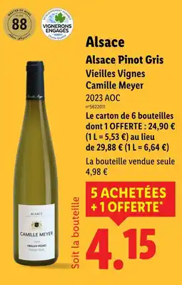 Lidl Alsace Pinot Gris Vieilles Vignes offre