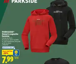 Lidl PARKSIDE Sweat à capuche homme offre