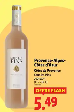 Lidl Sous les Pins Côtes de Provence offre