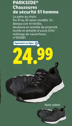 Lidl PARKSIDE Chaussures de sécurité S1 homme offre
