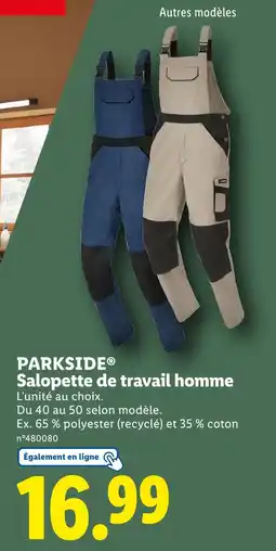 Lidl PARKSIDE Salopette de travail homme offre