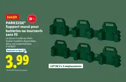 Lidl PARKSIDE Support mural pour batteries ou tournevis sans fil offre