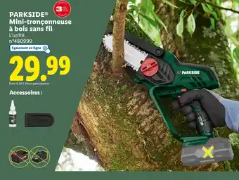 Lidl PARKSIDE Mini-tronçonneuse à bois sans fil offre
