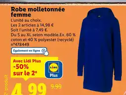 Lidl Robe molletonnée femme offre