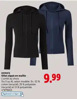 Lidl ESMARA Gilet zippé en maille offre