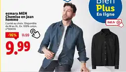 Lidl ESMARA Chemise en jean homme offre