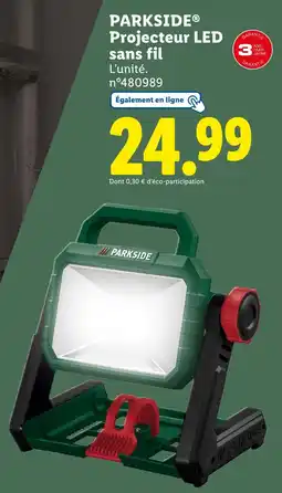 Lidl PARKSIDE Projecteur LED sans fil offre