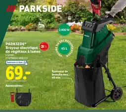 Lidl PARKSIDE Broyeur électrique de végétaux à lames offre