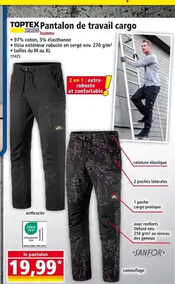 Norma TOPTEX Pantalon de travail cargo homme offre
