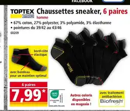 Norma TOPTEX PRO Chaussettes sneaker, 6 paires homme offre