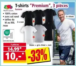Norma T-shirts Premium, 3 pièces offre