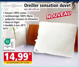 Norma CRÉATION DOUREV Oreiller sensation duvet offre