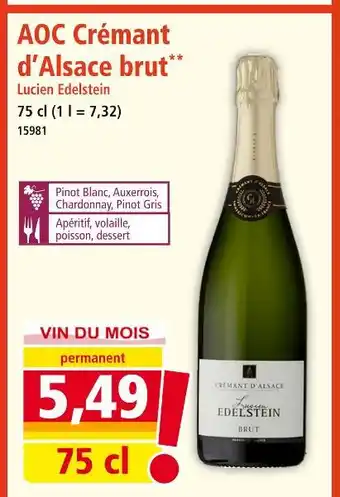 Norma LUCIEN EDELSTEIN AOC Crémant d'Alsace brut offre