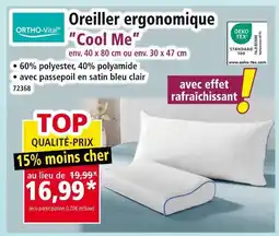 Norma ORTHO-Vital Oreiller ergonomique Cool Me offre