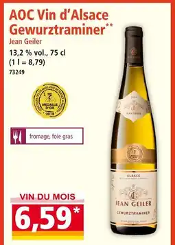 Norma JEAN GEILER AOC Vin d'Alsace Gewurztraminer offre