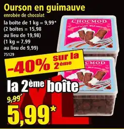 Norma Chocmod Ourson en guimauve offre