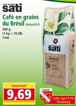 Norma LES CAFÉS SATI Café en grains du Brésil offre