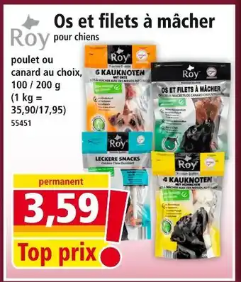 Norma ROY Os et filets à mâcher pour chiens offre