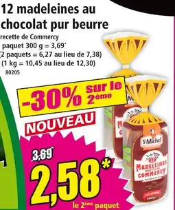 Norma SAINT MICHEL 12 madeleines au chocolat pur beurre offre