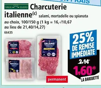 Norma VILLA GUSTO Charcuterie italienne offre