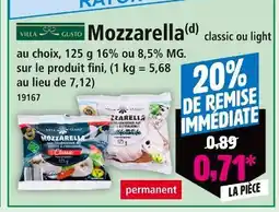 Norma VILLA GUSTO Mozzarella classic ou light offre