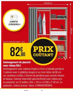 Bricorama Aménagement de placard avec rideau bali offre