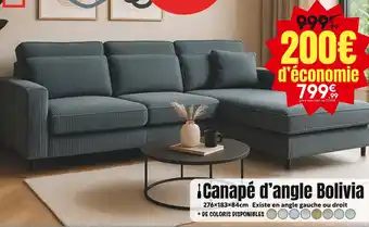 Maxi Bazar Canapé d'angle Bolivia offre