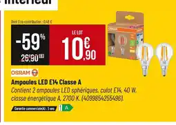 Bricorama OSRAM Ampoules led e14 classe a offre
