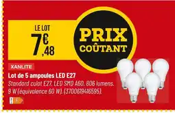 Bricorama XANLITE Lot de 5 ampoules led e27 offre