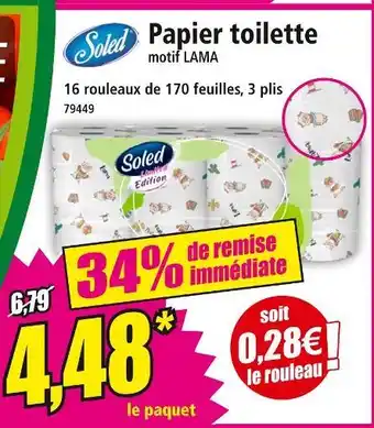 Norma SOLED Papier toilette motif lama offre