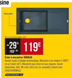 Bricorama DUKKAH Évier à encastrer offre