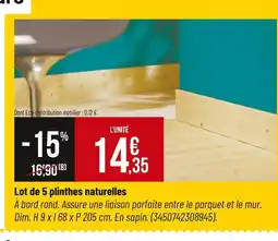 Bricorama Lot de 5 plinthes naturelles offre