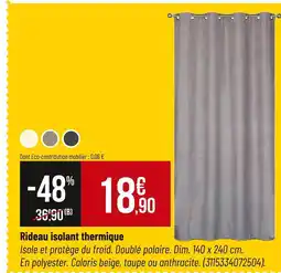 Bricorama Rideau isolant thermique offre
