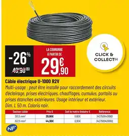 Bricorama Câble électrique U-1000 R2V offre