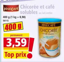 Norma JOSÉCAFÉ Chicorée et café solubles au lait entier offre