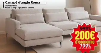 Maxi Bazar Canapé d’angle Roma offre