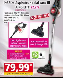 Norma Aspirateur balai sans fil AIRGILITY 22,2 V offre