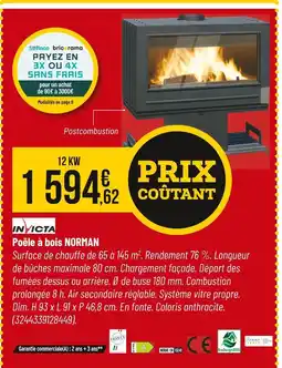 Bricorama INVICTA Poêle à bois norman offre