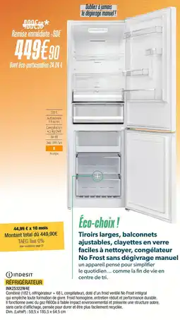 Proxi Confort INDESIT Réfrigérateur offre