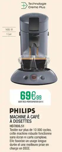 Extra Philips Machine à café à dosettes offre