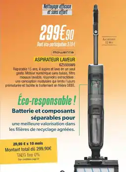 Proxi Confort ROWENTA Aspirateur laveur offre