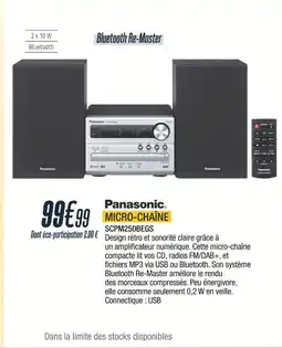 Proxi Confort PANASONIC Micro-chaîne offre