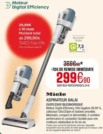 Extra Miele Aspirateur balai offre