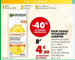 Super U GARNIER SOIN VISAGE VITAMINE C offre