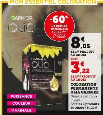 Super U Garnier Coloration permanente Olia offre