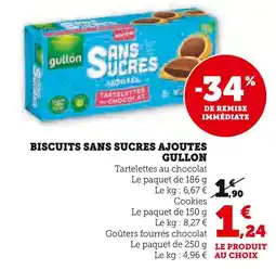 Super U GULLON Tartelettes au chocolat offre